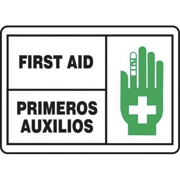 Accuform BILINGUAL ANSI ISO Safety Sign FIRST SBMFSD594MXP - main